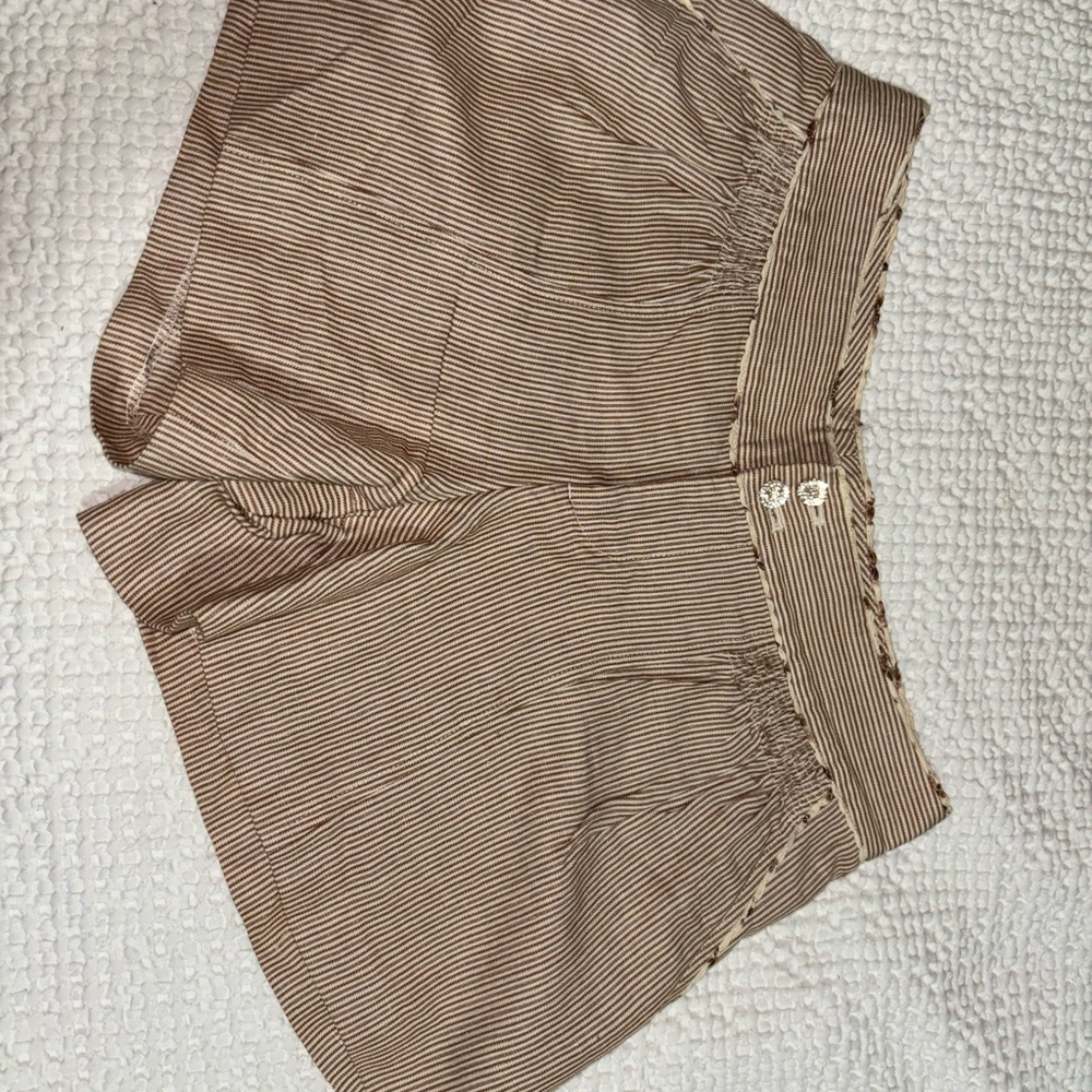 Brown Striped Shorts